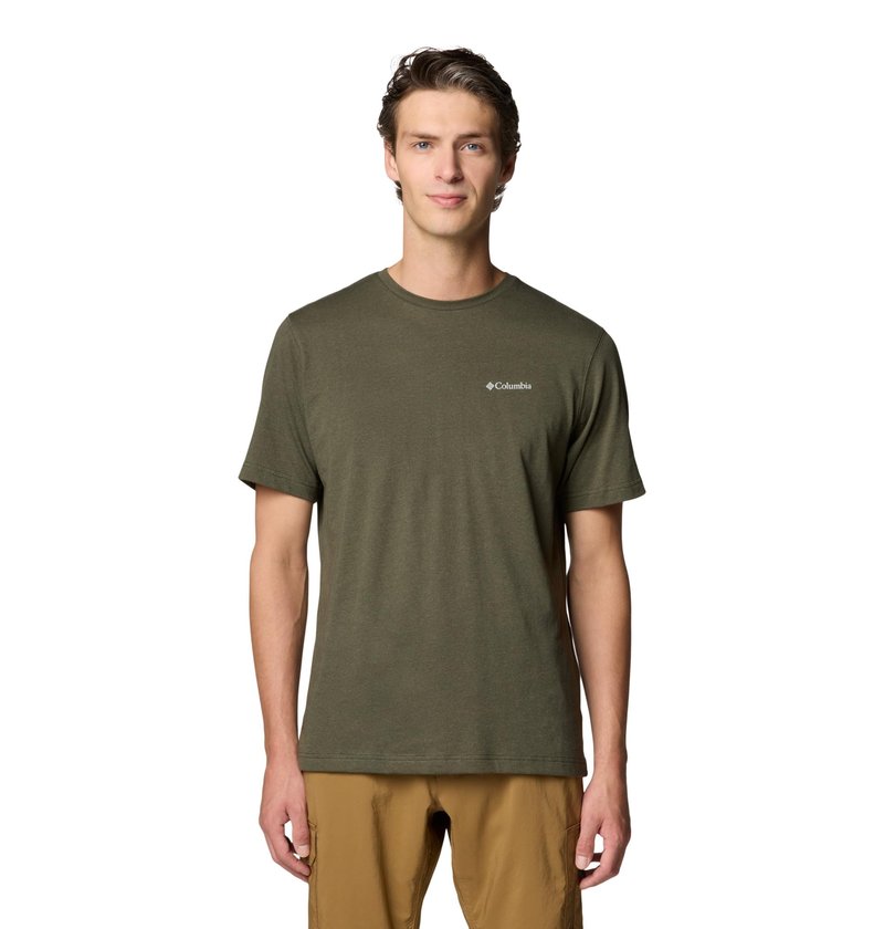 Columbia Mens Thistletown Hills Short Sleeve T-Shirt, Greenscape Heather, 1X