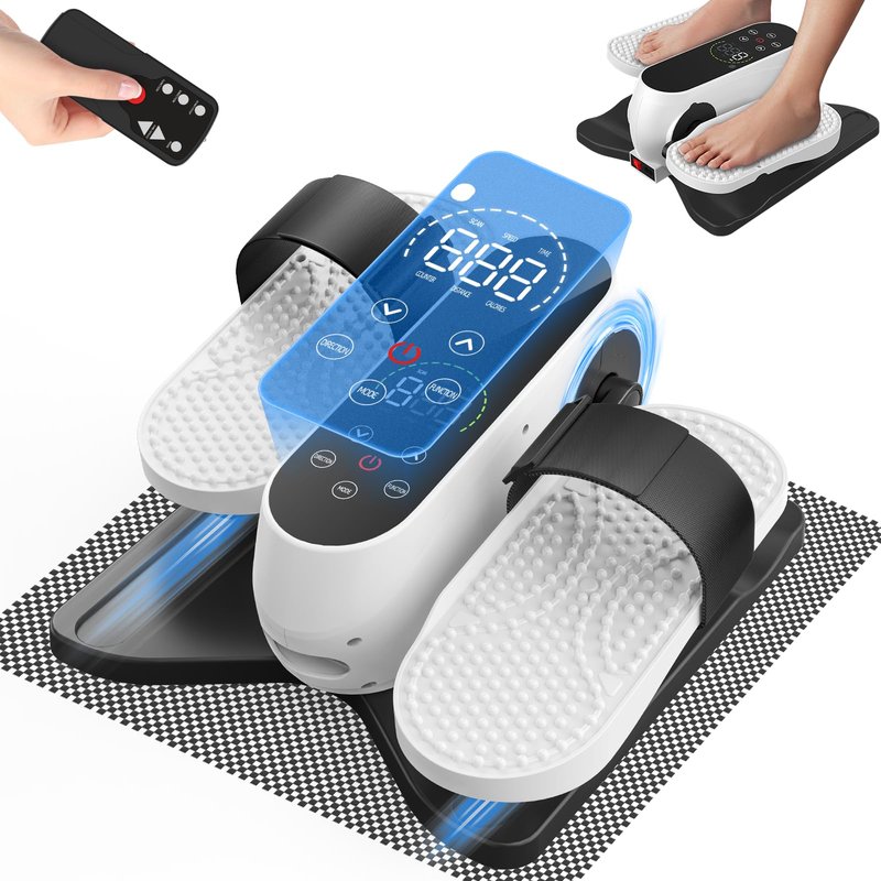 Under Desk Elliptical Machine for Senior, Quiet Motorized Leg Exerciser with Smart Remote, Pedal Exerciser with 12 Adjustable Speeds for Auto/Manual Modes, LCD Monitor, Easy to Use for Home Office