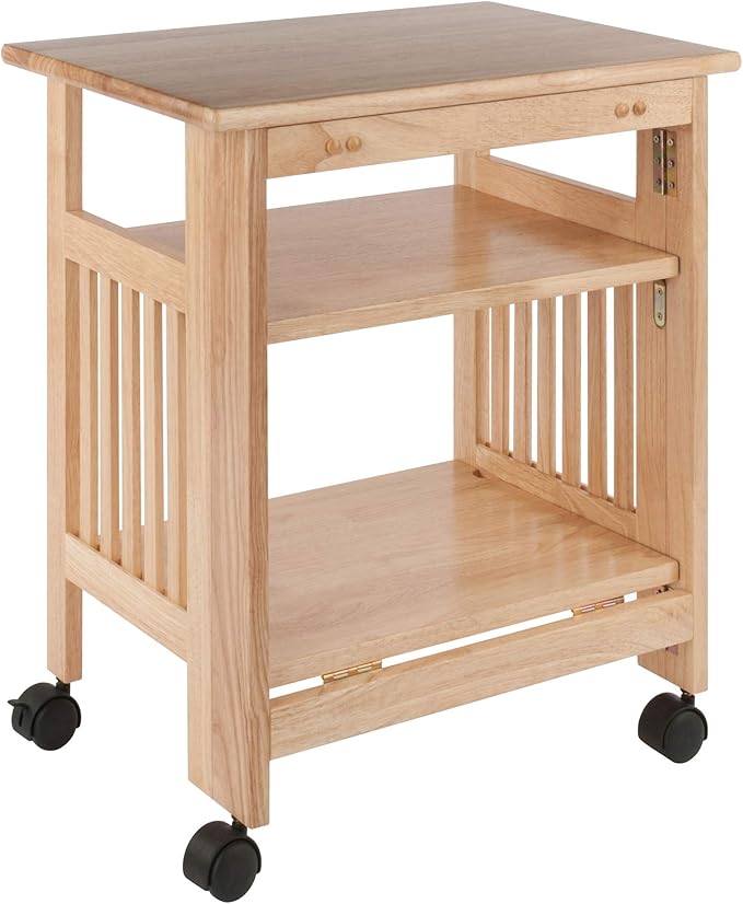 Winsome Mission 2-Shelf Wood Mobile Printer Stand, Brown (81628)