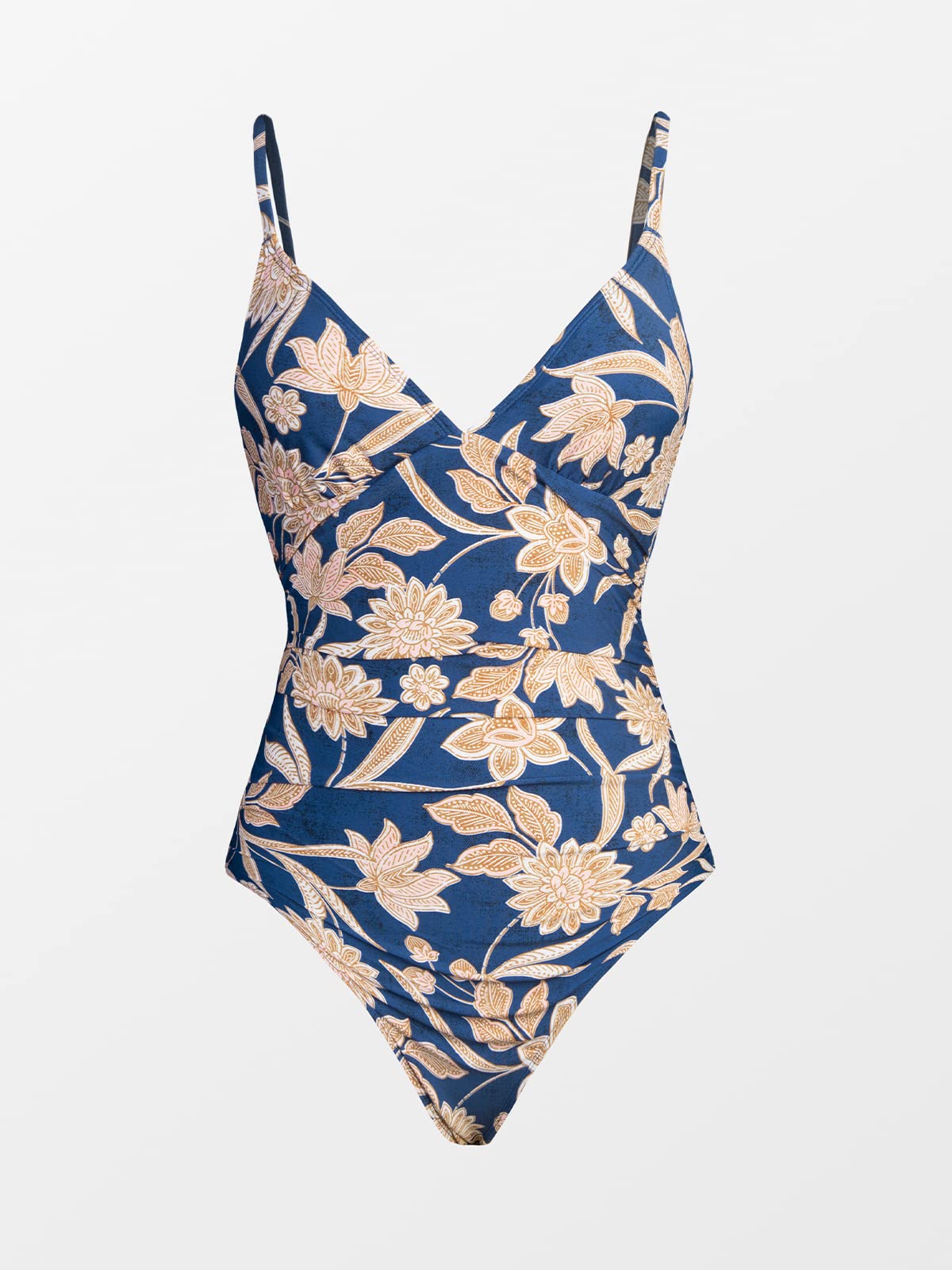 CUPSHE Women One Piece Swimsuit Bathing Suits Paisley Print Deep V Neck Tummy Control Low Back Adjustable Straps