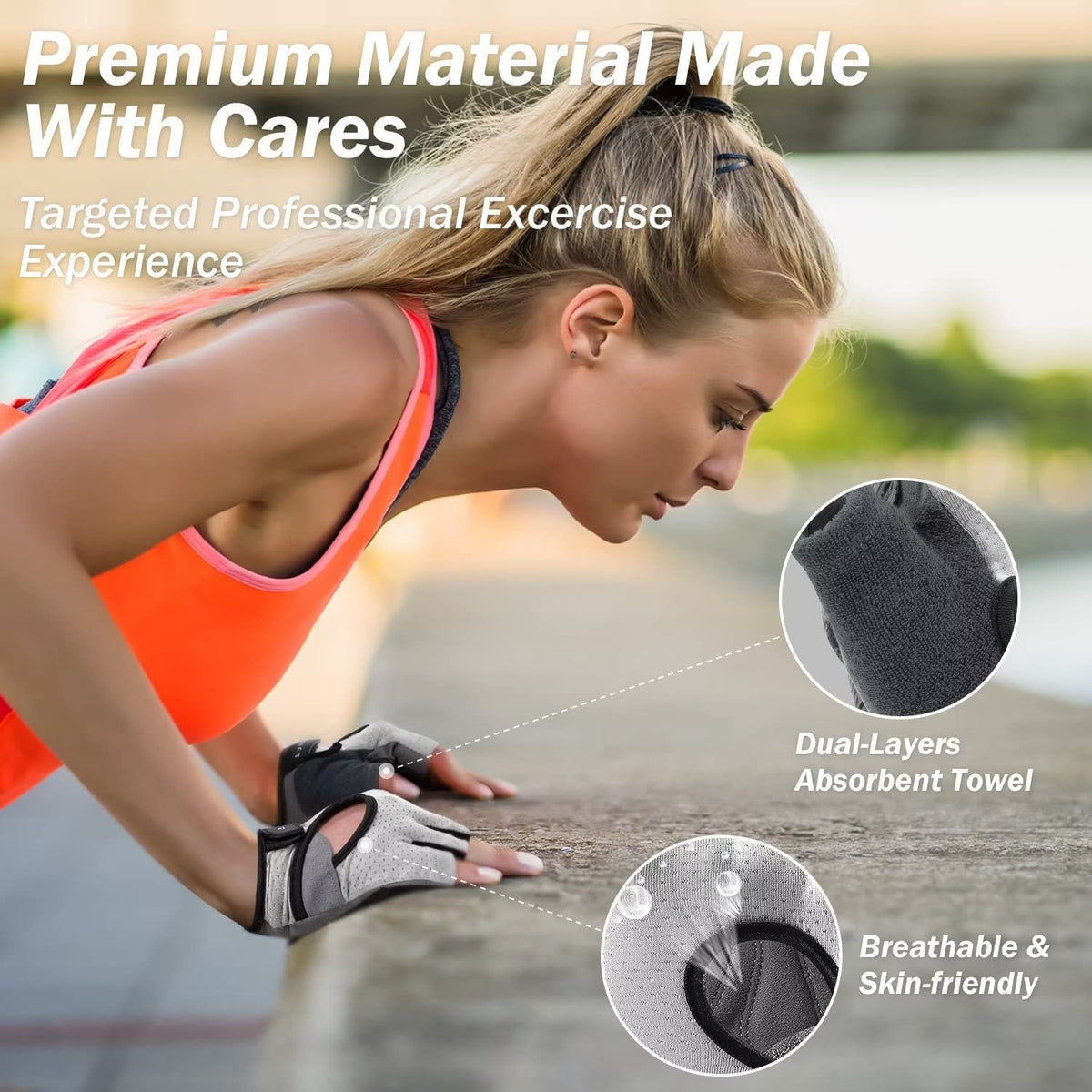 LIFECT Freedom Workout Gloves, Knuckle Weight Lifting Shorty Fingerless Gloves with Curved Open Back, for Powerlifting, Gym, Women and Men(Grey, Medium)