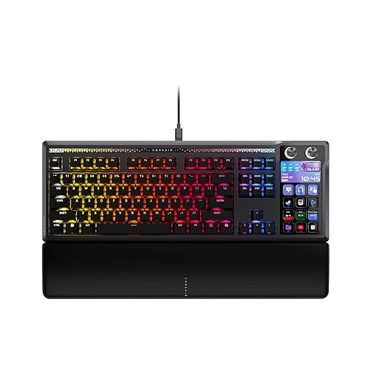 Corsair Galleon 100 SD RGB Mechanical Wired Gaming Keyboard – QWERTY US, Stream Deck-Integrated, Pre-Lubed MLX Pulse Thocky Hotswappable PBT Double-Shot Switches, FlashTap SOCD, 8,000Hz – Black