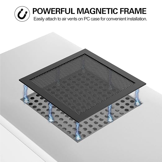MoKo 120mm Dust Filter for Computer Cooler Fan, Magnetic Frame PC Fan Dust Mesh