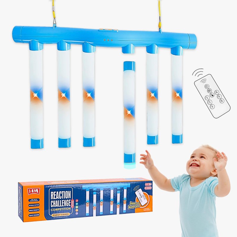 STHF Reflex Game, 3-Speed Adjustable Hand Eye Coordination Training Toy, Reaction Speed Challenge with English Voice Prompts for Family Brain Training, Safe EVA Foam Grip Skill Builder.