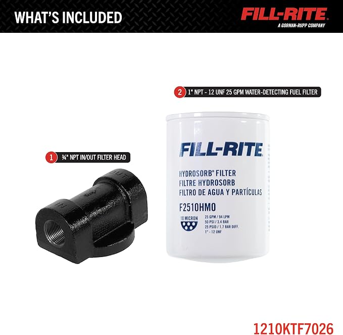 Fill-Rite 1210KTF7026 10 Micron Hydrosorb® Fuel Filter Kit