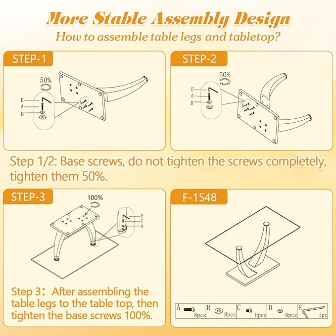 AZmac 63" Glass Dining Table Set for 4,Luxury Gold Dining Room Set with Stainless Steel Pedestal, Rectangular Tempered Glass Kitchen Table with PU Leather Chairs, for Kitchen Apartment