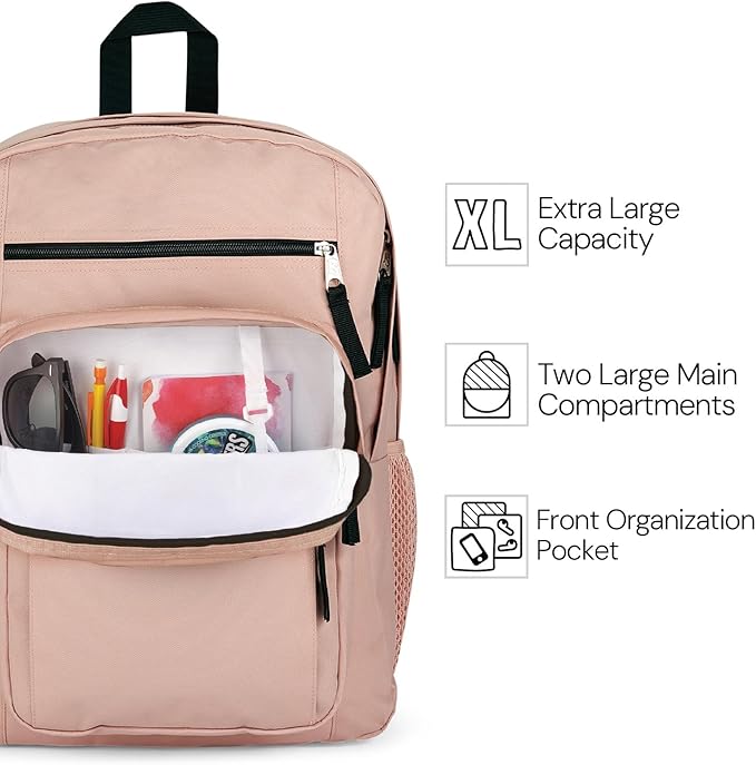 JanSport Laptop Backpack - Computer Bag with 2 Compartments, Ergonomic Shoulder Straps, 15” Laptop Sleeve, Haul Handle - Book Rucksack - Strawberry Shower