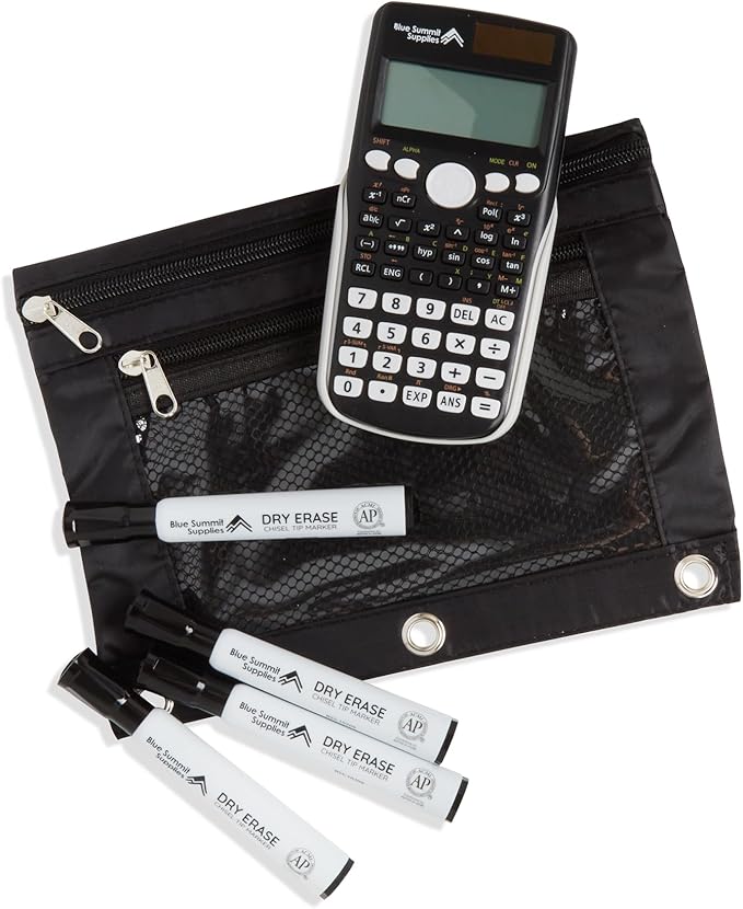 Blue Summit Middle School Supplies Kit, 6th and 7th Grade School Supplies Set, Unique Bundle Includes Calculator, Bulk 49 Piece Box