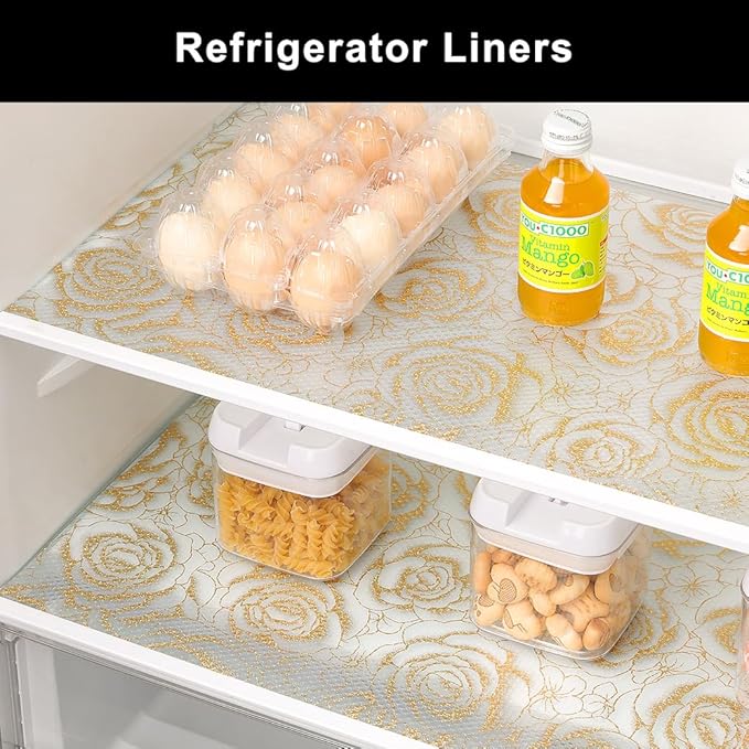 Cooyes Shelf Liner – Premium Non-Adhesive Cabinet & Drawer Liner for Kitchen – Waterproof Shelf Paper with Modern Pattern – Durable EVA Cabinet Mat – Easy to Cut （17.5" W x 360" L）
