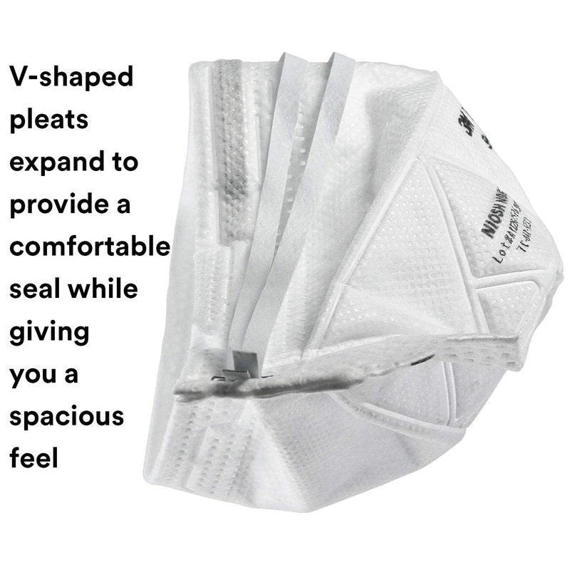 3M N95 Disposable Respirator, VFlex Particulate Respirator 9105S, Small Size, Box of 50, NIOSH Approved, Sweeping, Sanding, Grinding, Sawing, Bagging, Dust