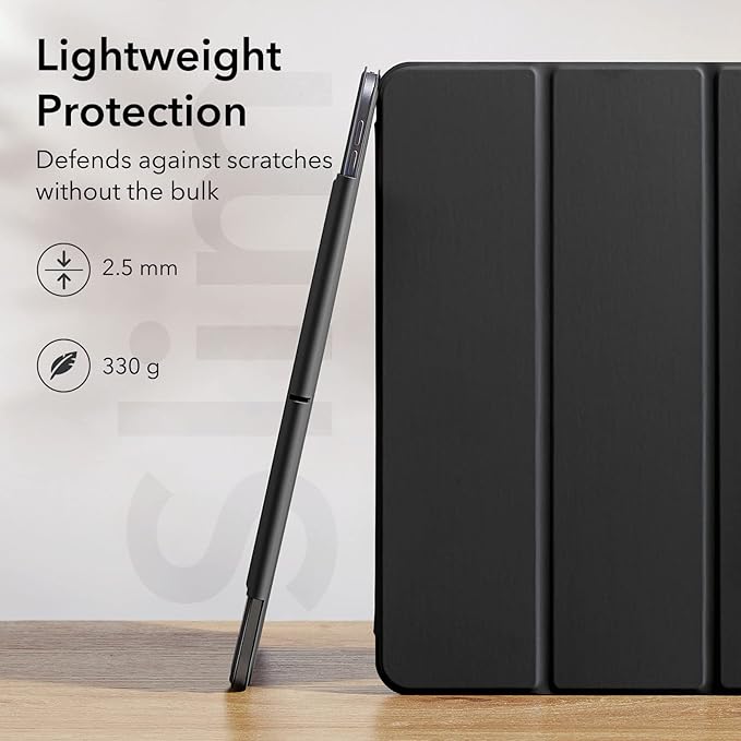 ESR for iPad Pro 12.9 6th/5th/4th Gen, iPad Air 13 Inch Case M3/M2 (2025/2024), Powerful Magnetic Attachment, Slim Trifold Stand Case, Supports Pencil Pro & Pencil (USB-C), Rebound Series, Black