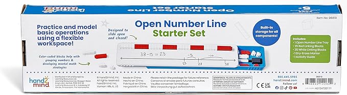 hand2mind Open Number Line Starter Set, White Board Dry Erase Number Lines for Students, Teaching Addition and Subtraction, Educational Math Manipulatives, Classroom Supplies for Teachers Elementary