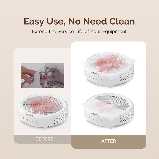 MelodySusie 200 Sheets Nail Dust Collector Filter Paper, Disposable Dust Vacuum