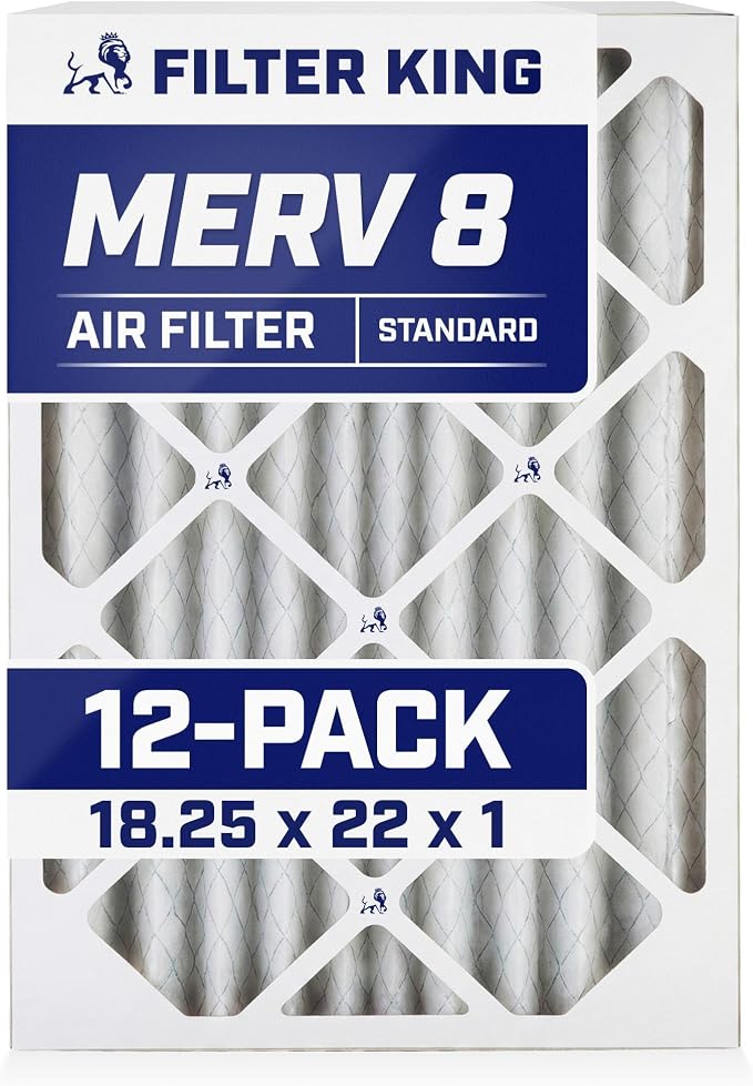 Filter King 18.25x22x1 Air Filter | 12-PACK | MERV 8 HVAC Pleated A/C Furnace