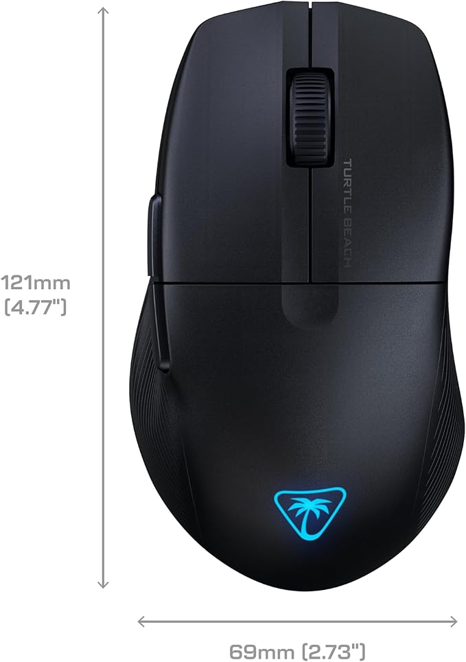 Turtle Beach Pure Air Wireless RGB Gaming Mouse, Ultra-Light 54g Ergonomic Design, 26000 DPI Optical Sensor, 125-Hour Rechargeable Battery, Dual Wireless + Bluetooth, Titan Optical Switches – Black