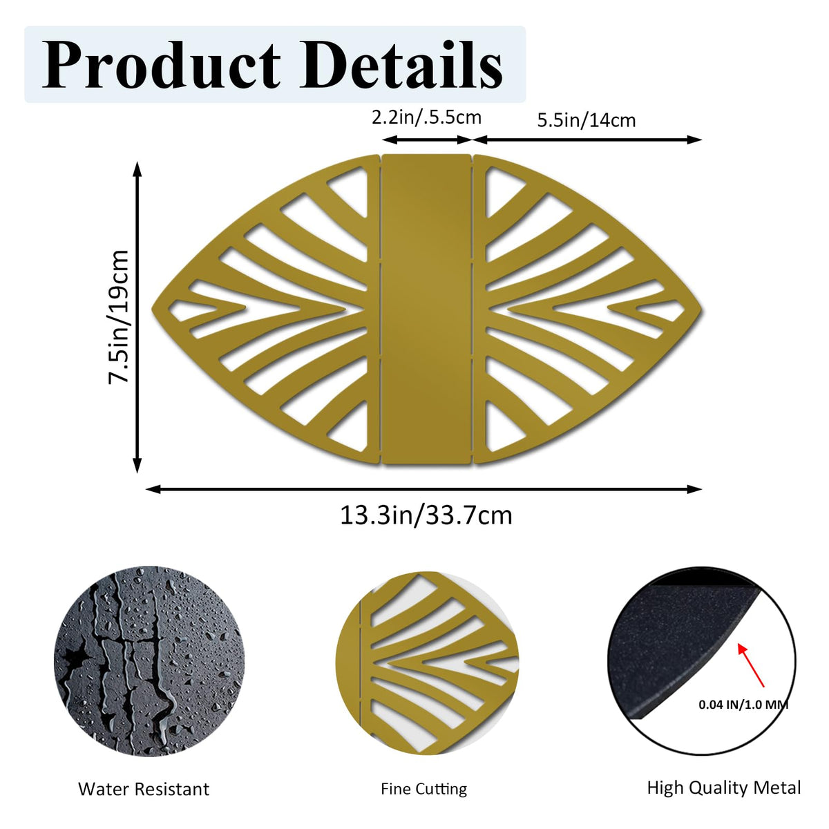 Resama Metal Napkin Holder for Table - Stylish Metal Napkin Holder with Leaf Texture for Kitchen, Cafe, and Dining Table,Black Countertop Napkin Holders for Home and Picnic (Gold)