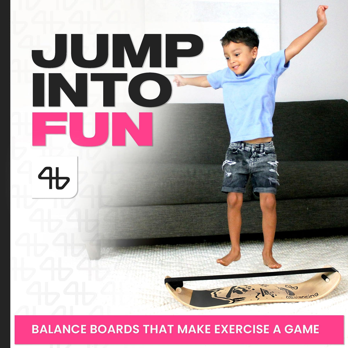 4Balancing Balance Board for Kids - Slackline Wooden Wobble Board