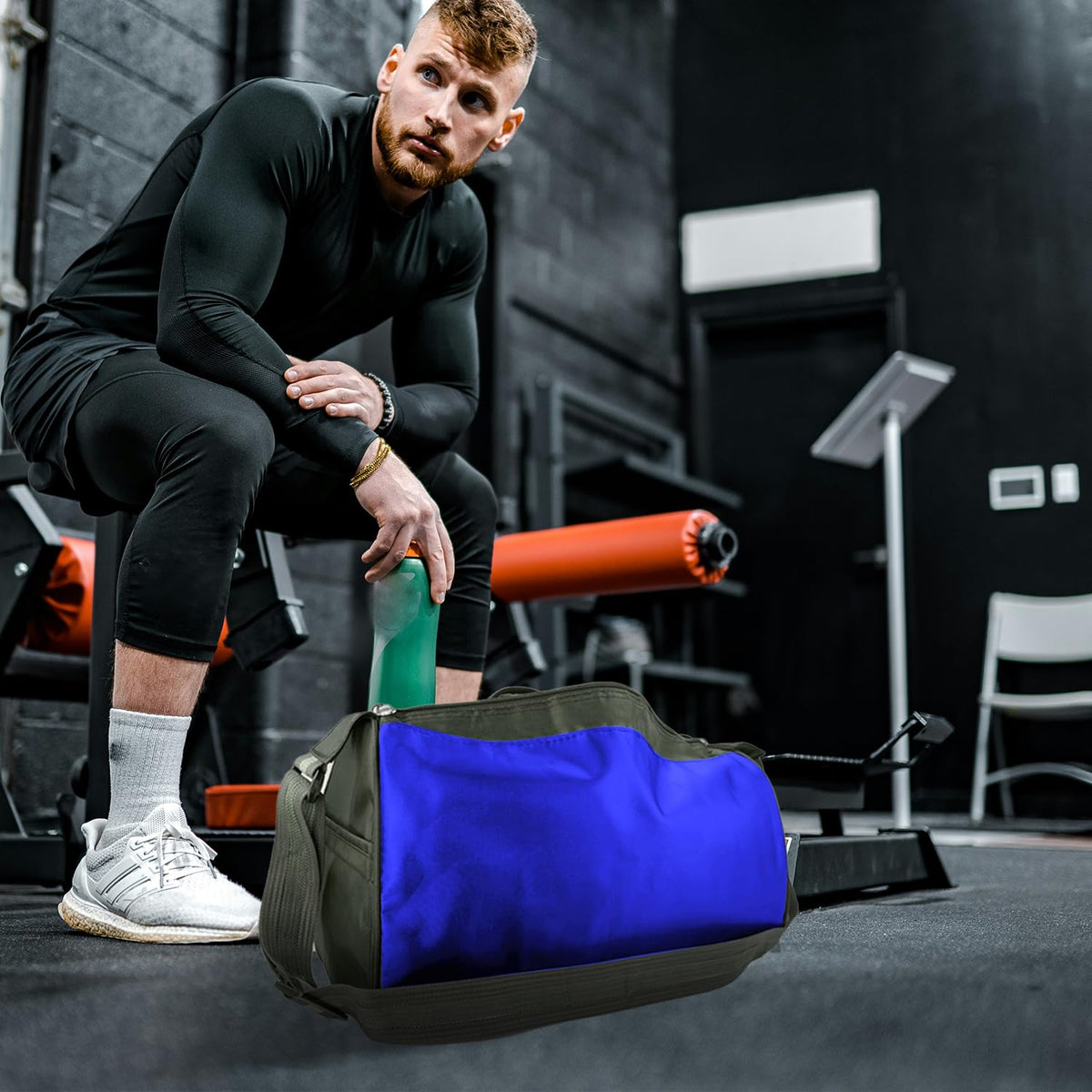 C&F BOGMOST Small Travel Duffel Bag Foldable Waterproof Gym Bag for Gym Beach Swim Bag Men Women Duffle Bag Lightweight Oxford Cloth Sports Bag -Blue