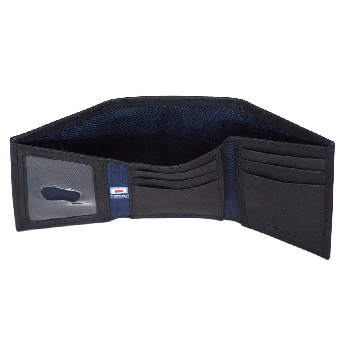 Nautica Mens Classic Sail Trifold Wallet | RFID Blocking Protection | ID Window | 6 Card Slots | 2 Slip Pockets | Genuine Leather | Organization | Durable | Stylish - Black