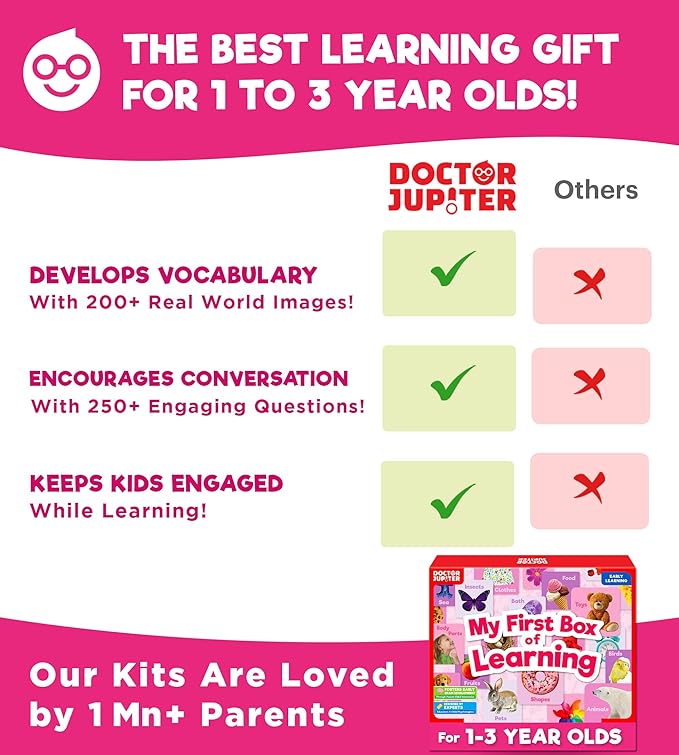 Doctor Jupiter My First Box of Learning | Toys for Toddlers Ages 1-2-3 | Toddler Learning & Educational Activities for 1+ Year Old Girls | Gift Ideas for Birthdays