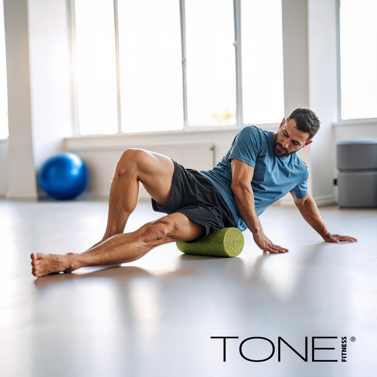 Tone Fitness High Density EPP Foam Exercise Foam Roller for Yoga, Pilates, Stretching, Massage, and Recovery 18 inch Black