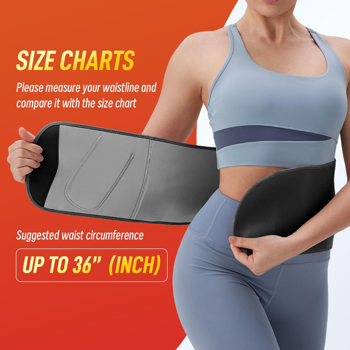 Domaste Waist Trimmer for Women & Men - Sweat Belt Waist Trainer Stomach Wrap for High-Intensity Training & Workouts(Black)
