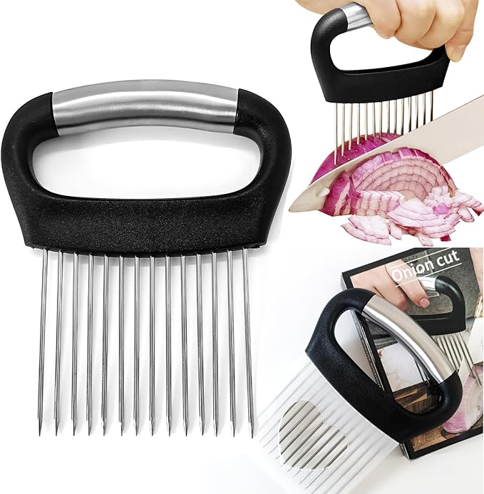 Furneet Extra-Large Onion Slicer – 304 Stainless Steel Vegetable Cutter