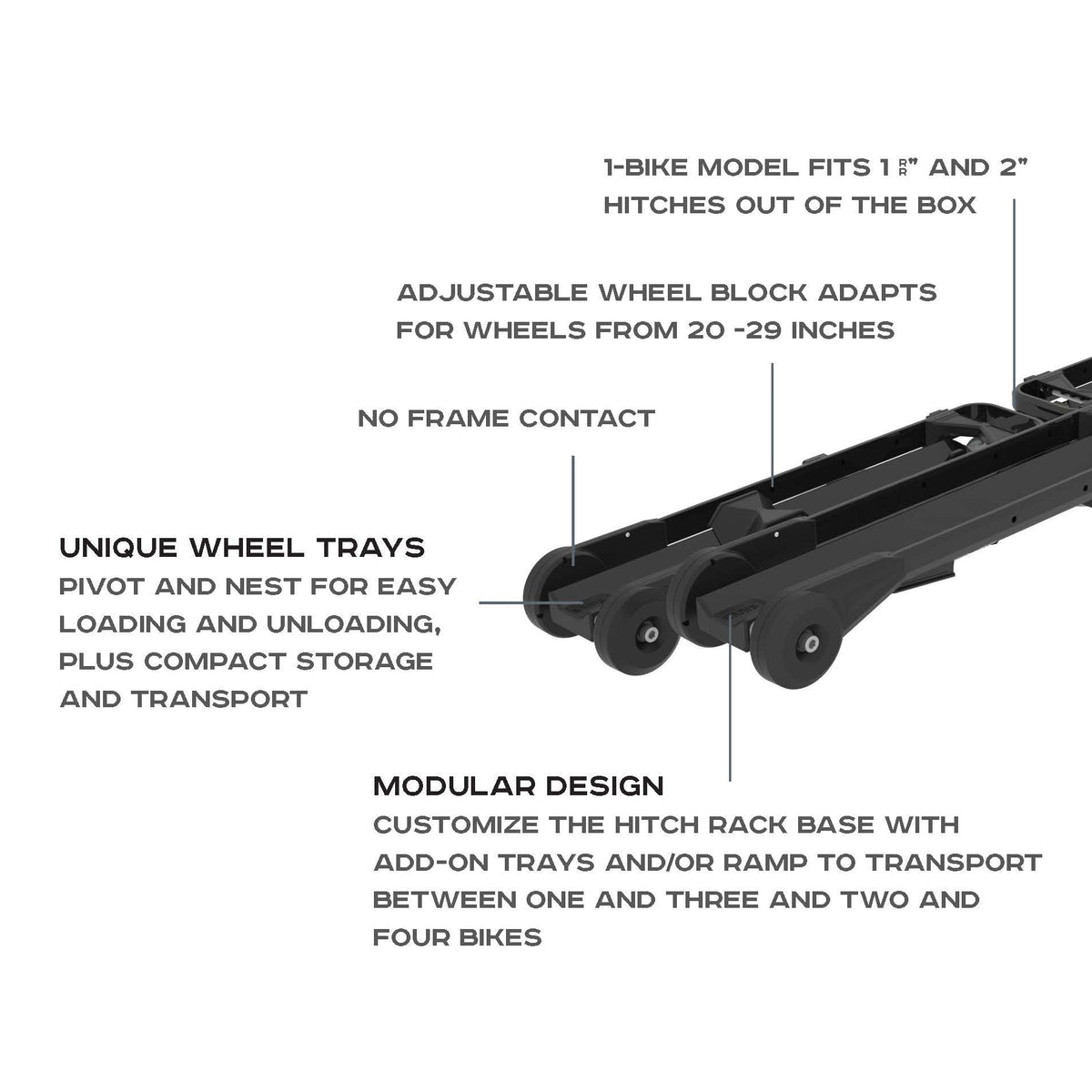 Saris MTR 1-Bike Hitch Car Rack, 1 Bike Carrier, Black