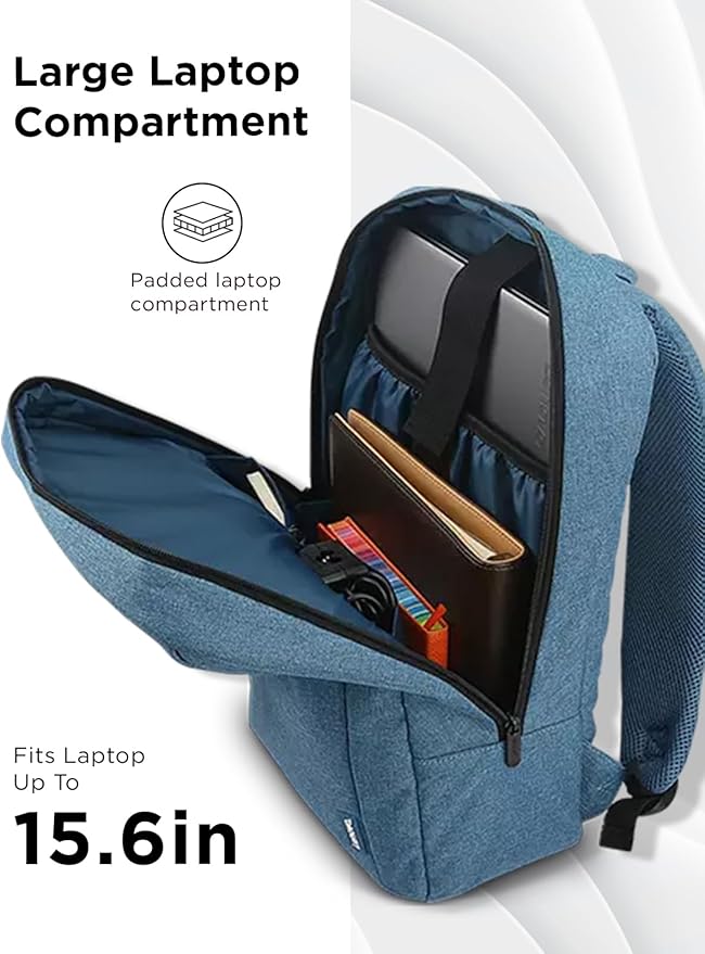 Lenovo Casual Laptop Backpack B210 - 15.6 inch - Padded Laptop/Tablet Compartment - Durable and Water-Repellent Fabric - Lightweight - Blue