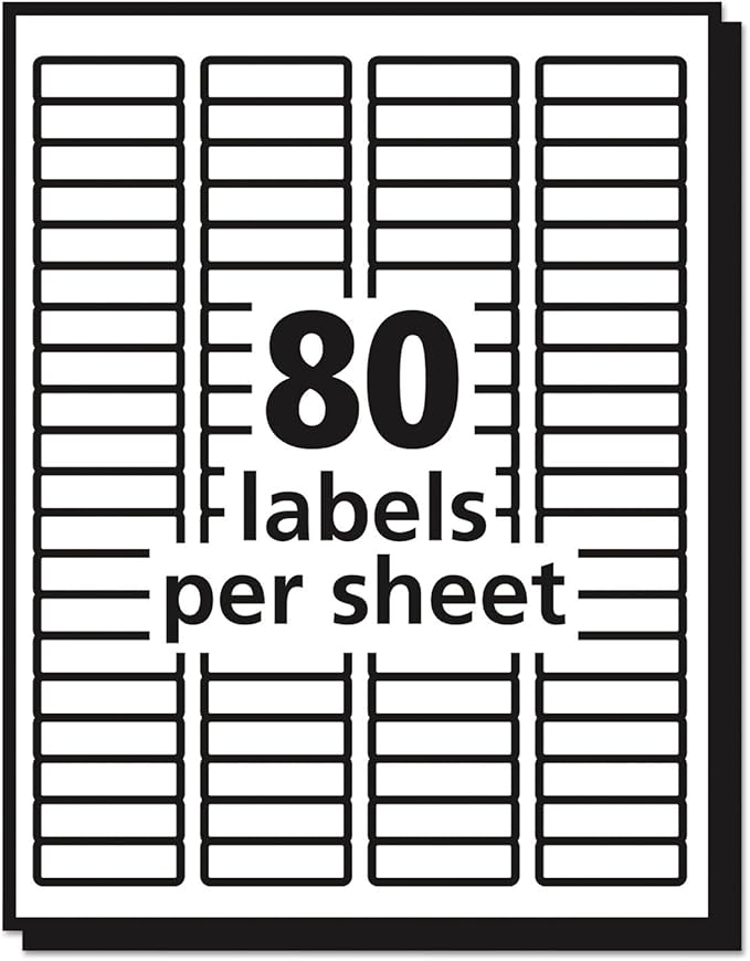 Avery Printable Return Address Labels with Sure Feed, 0.5" x 1.75", Matte Clear, 2,000 Blank Mailing Labels (05667)