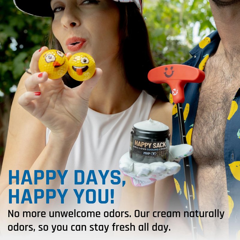 Derm Dude Happy Sack Ball Deodorant & Comfort Cream for Men | Anti-Chafing Sweat Defense, Odor Control, Aluminum-Free Deodorant & Hygiene Products for Men's Private Parts | Strawberry Lollipop, 2oz