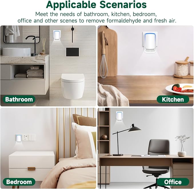 Plug In Air Ionizer Purifier for Home, Negative Ion Generator, Quiet Air