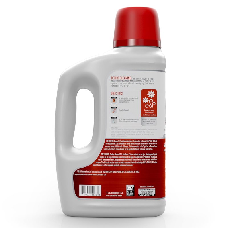 Hoover Renewal Carpet Cleaner Solution, 64 oz., Fresh Meadows Scent, Everyday Carpet Shampoo Solution, Removes Dirt and Grime from Carpet and Upholstery, Pair with Hoover Carpet Cleaner Machine