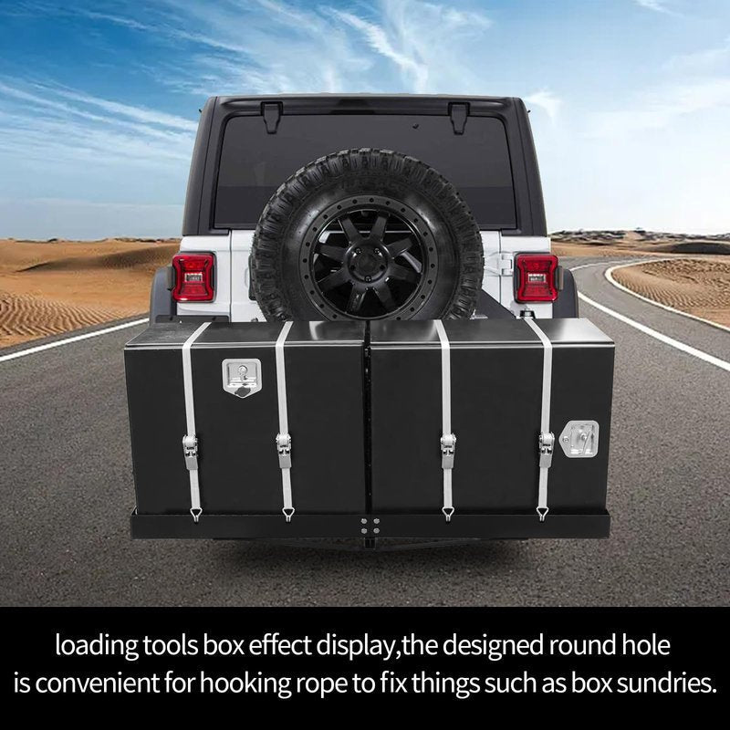48 x 20 Tray Hitch Cargo Carrier,Hitch Mount Cargo Basket - 300 LBS Capacity, 1-1/4" & 2" Universal Adapter Shank, Carbide Black Powder Coat - Fits Cars, SUVs, Trucks