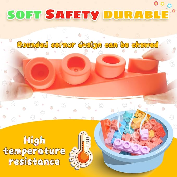 Large Particle Soft Building Block Toys with Storage Box with pull rods for Toddler Aged 18 Months to 6 Years old.Preschool Toys Suitable for Kindergarten, Parent-child Interaction etc(81P)