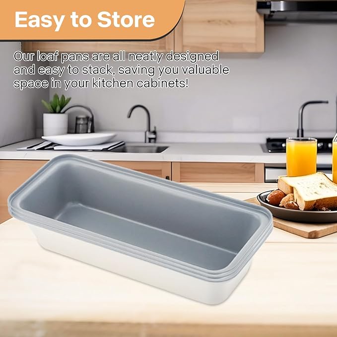 Proigtz Long Bread Loaf Pan 3 Pack, 12x4 Inch Nonstick Carbon Steel
