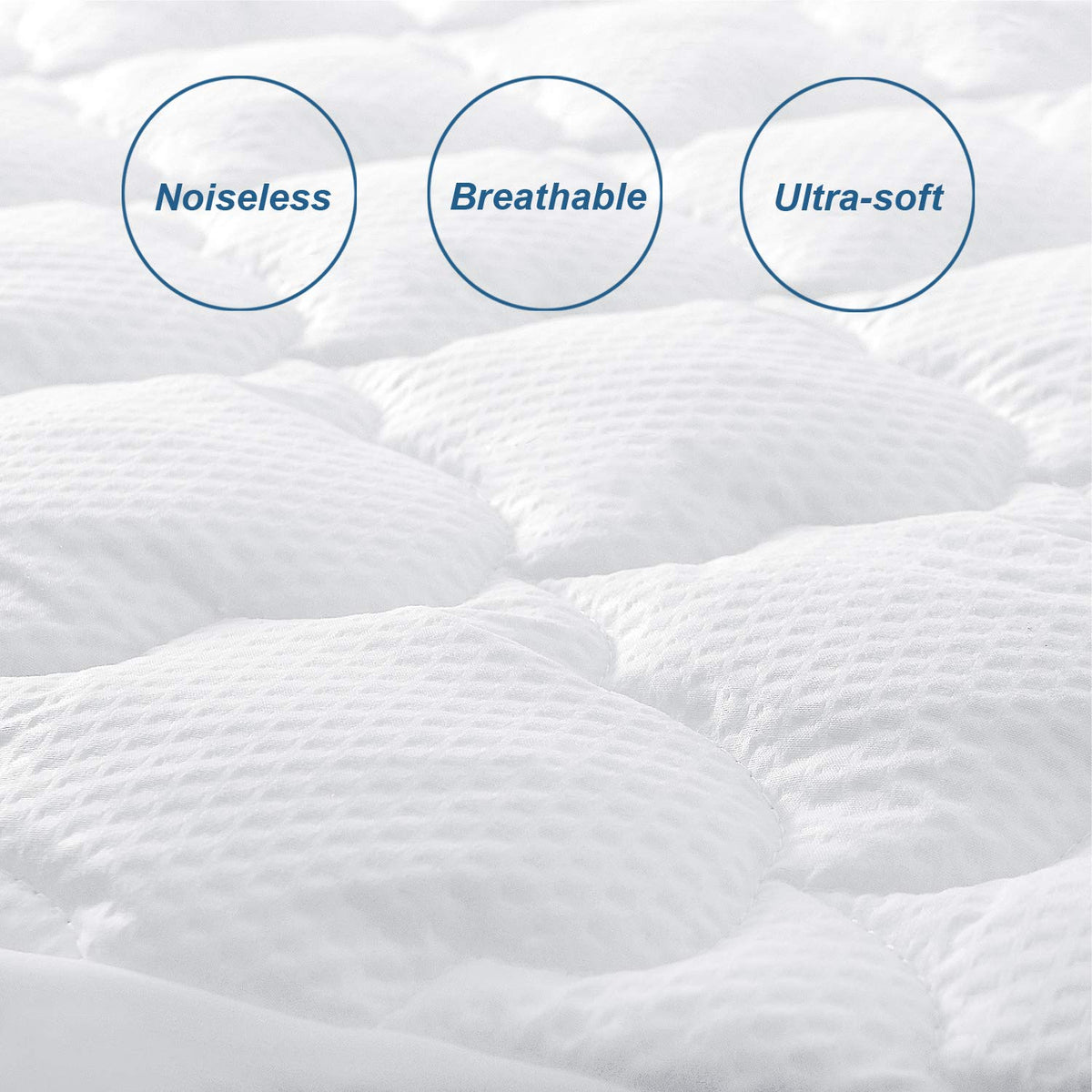 Queen Mattress Pad Thick Quilted Mattress Topper, Air Mattress Cover, Super Soft Breathable and Noiseless Down Alternative Fiber Extra Thick Mattress Pad with Deep Pocket Fits up to 23 Inch Mattress