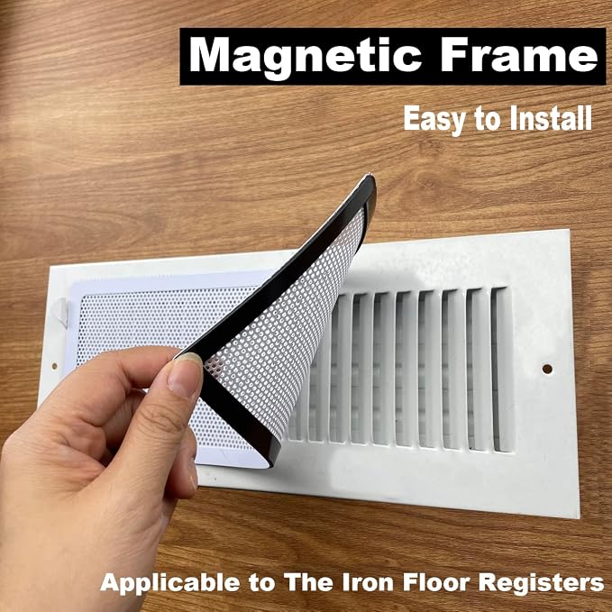 White Floor Register Vent Screen Cover 4"x10" Magnetic