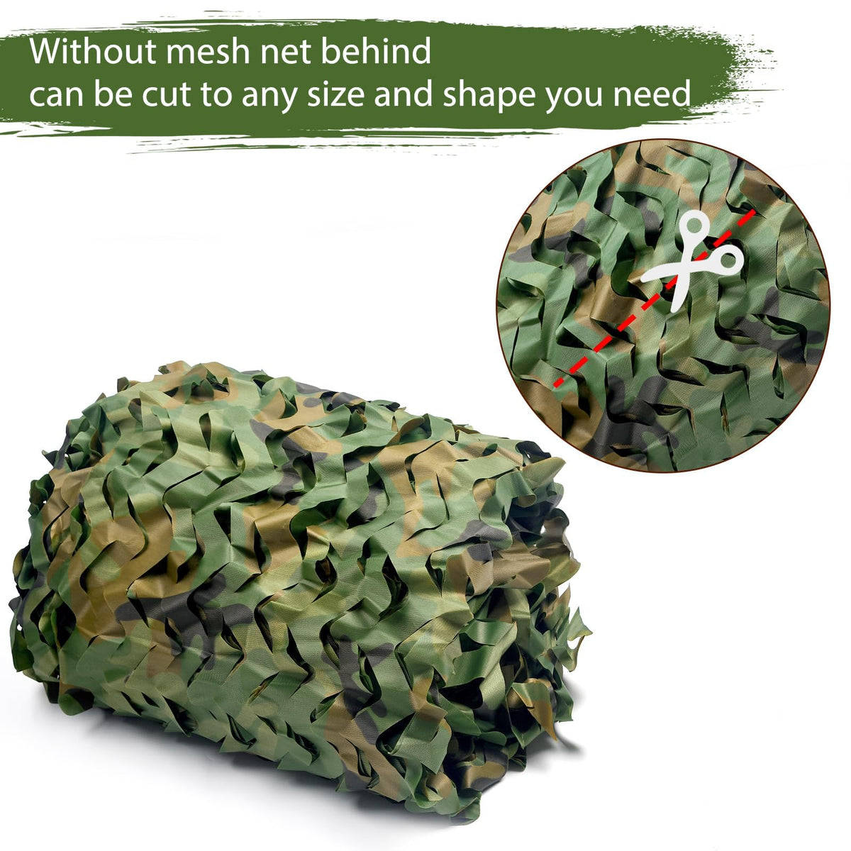 Yeacool Camo Netting Camouflage Netting Bulk Roll Burlap Camo Tarp Sunshade Camo Net for Hunting Blind Military Dinosaur Birthday Theme Party Decoration (Woodland Camo, 4.9ft*3.28ft, 1.5m*1m)