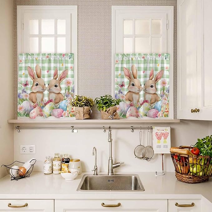 Easter Kitchen Curtains Set 3 Piece