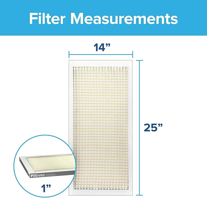 Filtrete 14x25x1 AC Furnace Air Filter, MERV 5, MPR 300, Capture Unwanted
