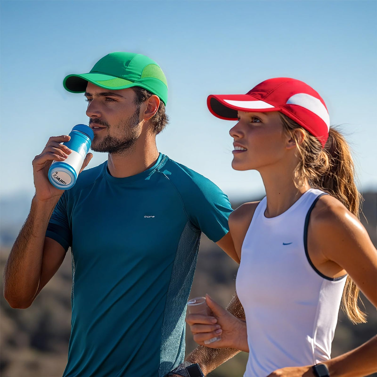 HH HOFNEN Quick Dry Baseball Cap Unstructured Running Cap Water-Resistant UPF 50+ Mesh Golf Sun Hats for Men Women Green
