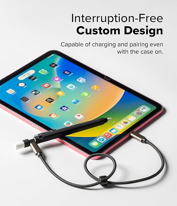Ringke Silicone Drafting Pencil Case Compatible with Apple Pencil USB-C Case, Perfect Grip Silicone Protective Cover Sleeve Accessories - Black