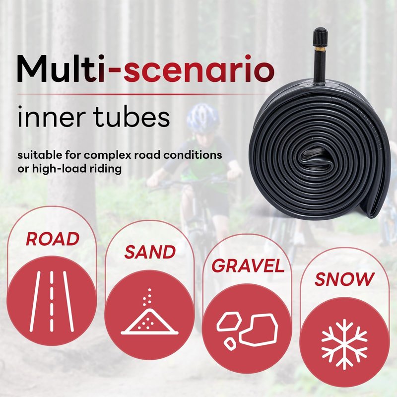 26x1.75/1.95/2.0/2.10/2.125 Bike Tubes 26" Replacement Bicycle Inner Tubes (2 PCS) Reliable 26 x 1.75-2.125 Inner Tubes AV32mm Schrader Valve for City/Road/Mountain/Cruiser Cycling Scenarios