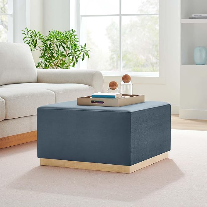 Modway Large 28" Square Performance Velvet Upholstered Upholstered Ottoman