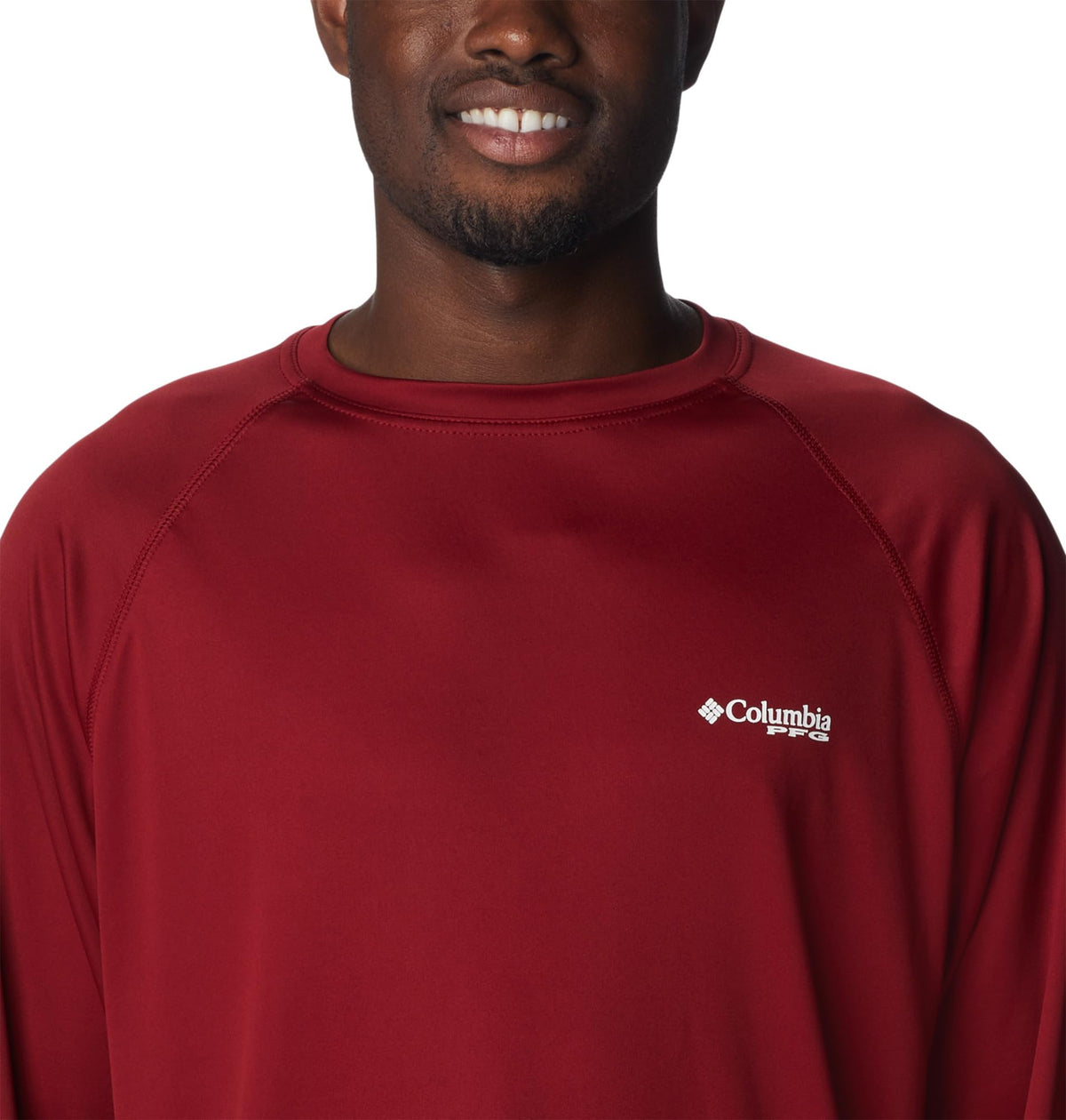 Columbia Men's PFG Terminal Tackle Long Sleeve Fishing Shirt, Beet/White Logo, 2X Tall