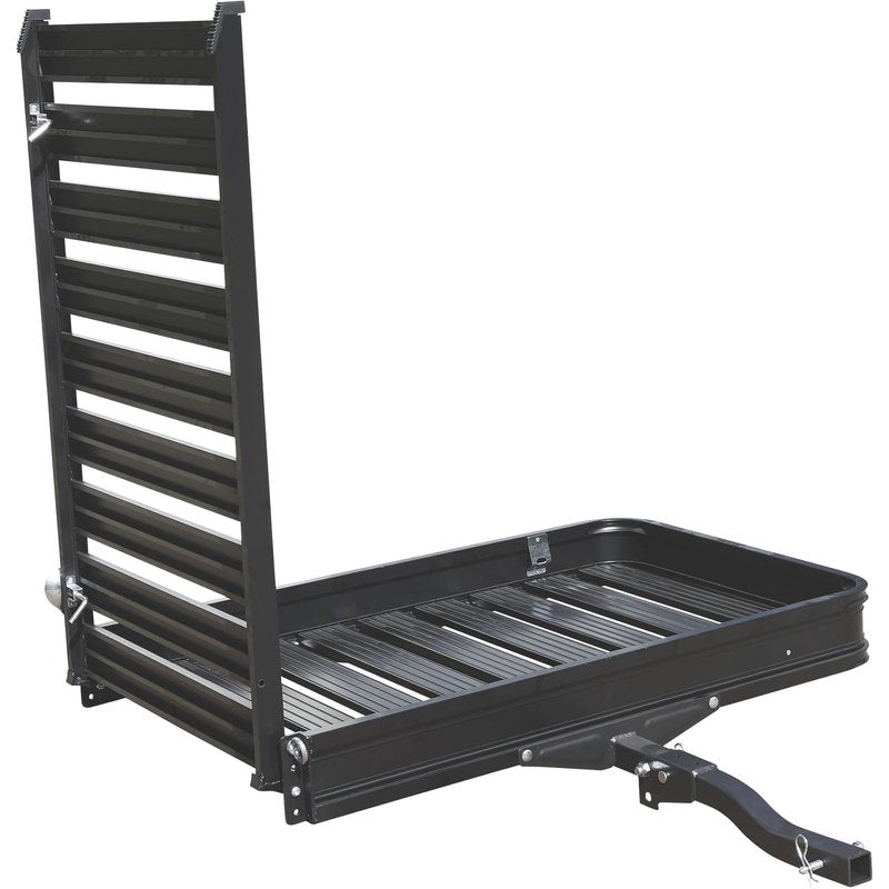 Ultra-Tow Aluminum Hitch Cargo Carrier with Ramp - 500-Lb. Capacity, Black, 60in. x 30in. x 4in.