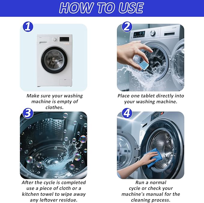 Washing Machine cleaner Tablets,Deep Clean and Deodorize,24 Pieces