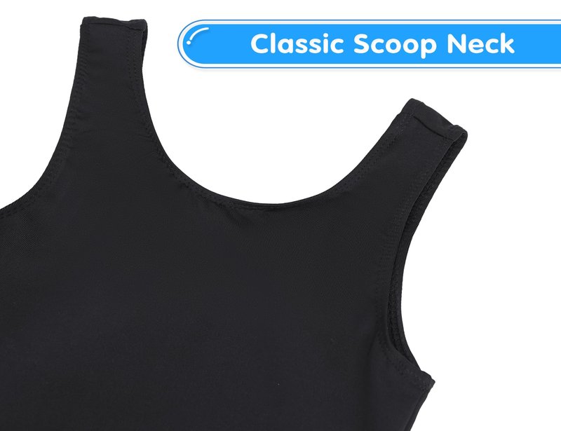 Nokecina Leotard for Girls Gymnastics Size 7-8 Years Old Black Workout Bodysuits One Piece Kids Biketards