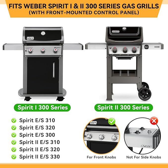 KifonMetals 15.3 inch Flavorizer Bars for Weber Spirit Grill Parts Spirit I & Spirit II E310 E320 E330 S310 S320 S330 Gas Grills with Front Control Knob, 5 PCS 7636 Porcelain Steel Flavor Bars